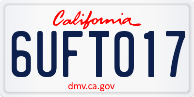 CA license plate 6UFT017