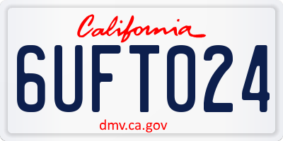 CA license plate 6UFT024