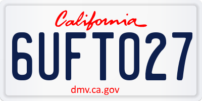 CA license plate 6UFT027