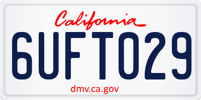 CA license plate 6UFT029