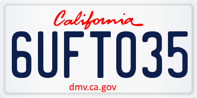 CA license plate 6UFT035