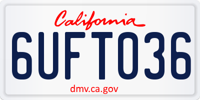 CA license plate 6UFT036