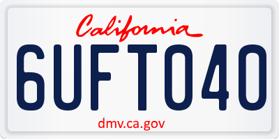 CA license plate 6UFT040