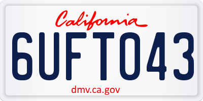 CA license plate 6UFT043