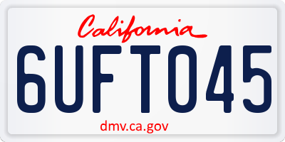 CA license plate 6UFT045