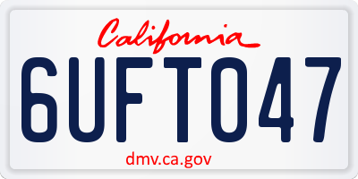 CA license plate 6UFT047