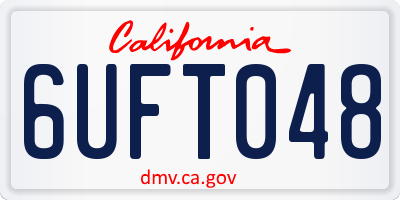 CA license plate 6UFT048