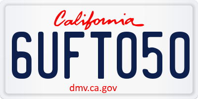CA license plate 6UFT050