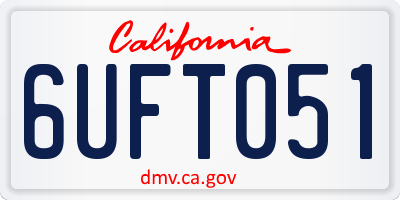 CA license plate 6UFT051