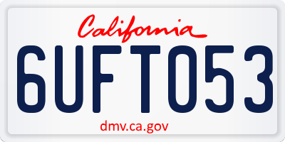 CA license plate 6UFT053