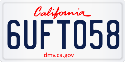 CA license plate 6UFT058