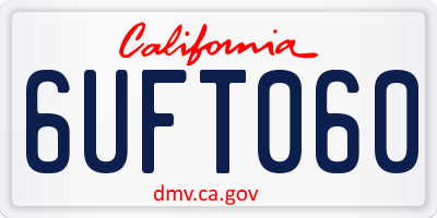 CA license plate 6UFT060