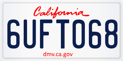 CA license plate 6UFT068