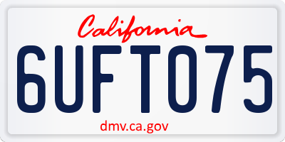 CA license plate 6UFT075