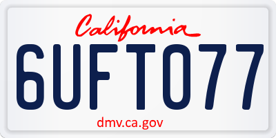 CA license plate 6UFT077