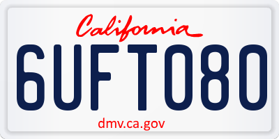 CA license plate 6UFT080