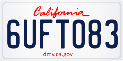 CA license plate 6UFT083