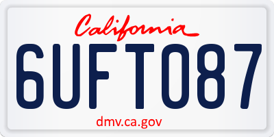 CA license plate 6UFT087