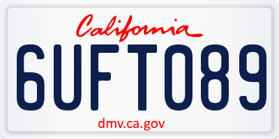 CA license plate 6UFT089