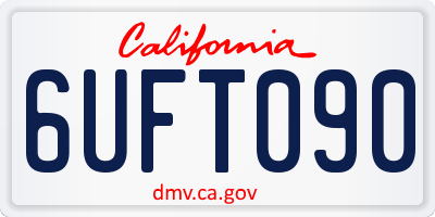 CA license plate 6UFT090