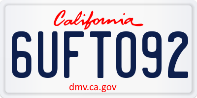 CA license plate 6UFT092