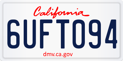 CA license plate 6UFT094