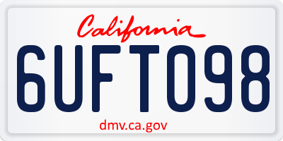 CA license plate 6UFT098