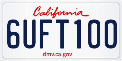 CA license plate 6UFT100