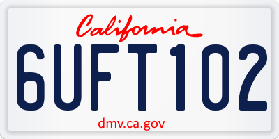 CA license plate 6UFT102