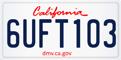 CA license plate 6UFT103