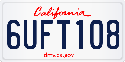 CA license plate 6UFT108