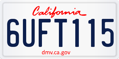 CA license plate 6UFT115