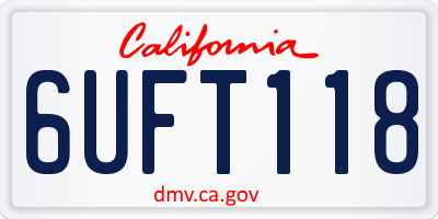 CA license plate 6UFT118
