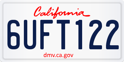 CA license plate 6UFT122