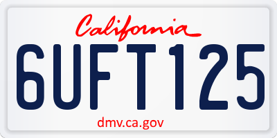 CA license plate 6UFT125