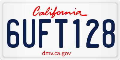 CA license plate 6UFT128