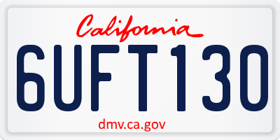 CA license plate 6UFT130