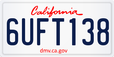 CA license plate 6UFT138
