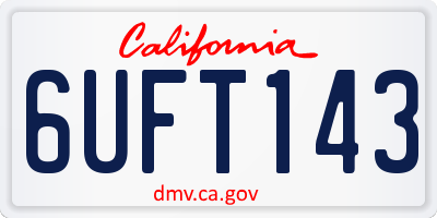 CA license plate 6UFT143