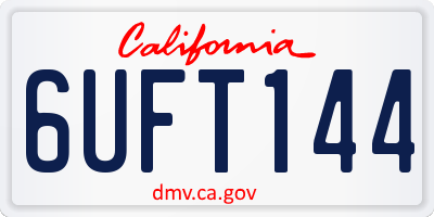 CA license plate 6UFT144