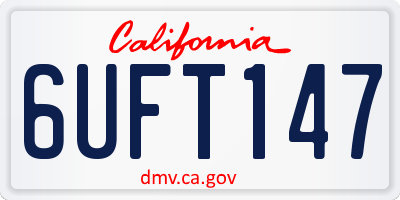 CA license plate 6UFT147