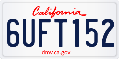 CA license plate 6UFT152