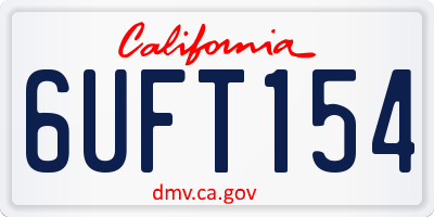 CA license plate 6UFT154