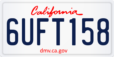 CA license plate 6UFT158