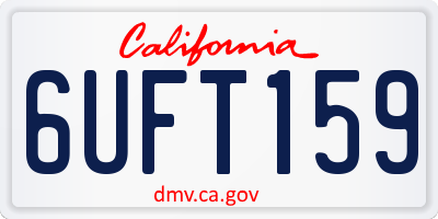 CA license plate 6UFT159