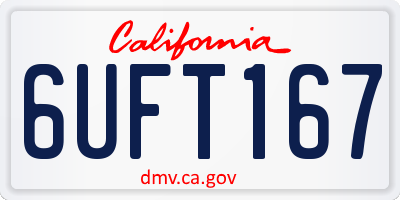CA license plate 6UFT167