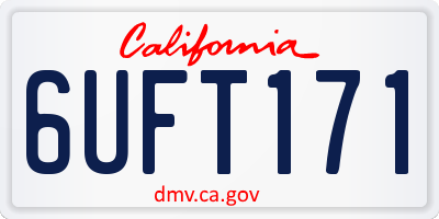 CA license plate 6UFT171