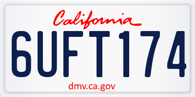 CA license plate 6UFT174