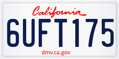 CA license plate 6UFT175