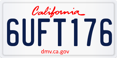 CA license plate 6UFT176